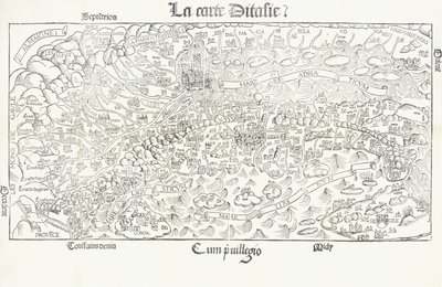 De Kaart van Italië, ca. 1830 door Louis Julien Jacottet