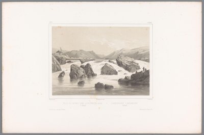 Zalmvissers bij de Kassa rivier in Halland (Gezichten in Scandinavië) door Louis Julien Jacottet