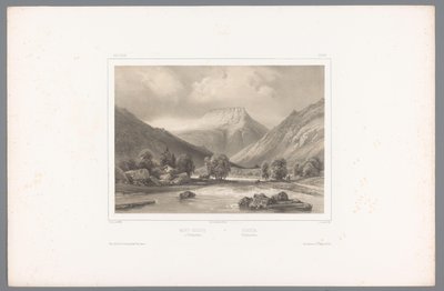 Zicht op de Gaustatoppen in Telemark door Louis Julien Jacottet
