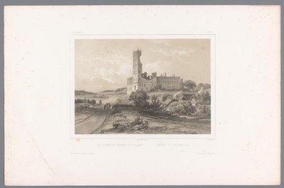 Zicht op de ruïne van Koldinghus door Louis Julien Jacottet