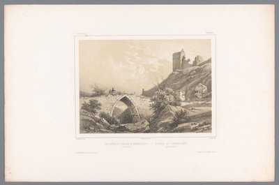 Zicht op de ruïne van het kasteel van Hammershus door Louis Julien Jacottet