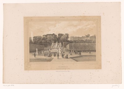 Zicht op het kasteel van Saint-Cloud in het park van Saint-Cloud door Louis Julien Jacottet