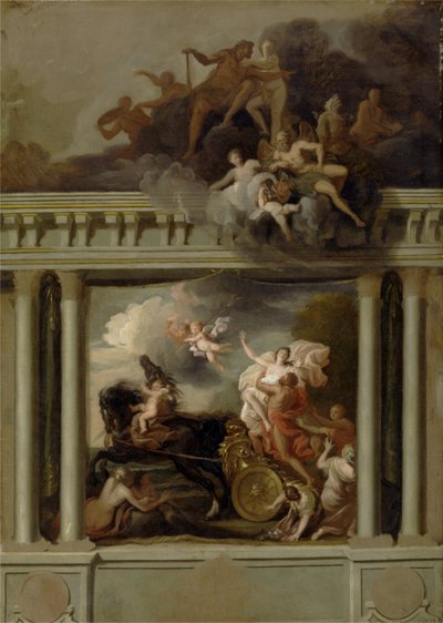 De verkrachting van Proserpina, ontwerp voor de trap van Devonshire House, Londen, c.1704 door Louis Laguerre