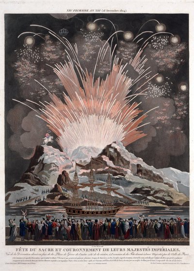 Feestelijkheden bij de kroning van Napoleon door Louis Le Coeur