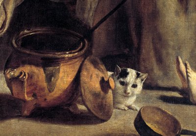 Familie van boeren in een interieur (detail) door Louis le Nain
