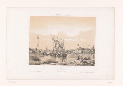 Zicht op Caen vanaf de Cours Caffarelli door Louis Le Breton