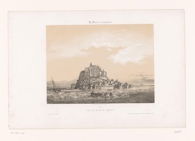 Zicht op de Mont-Saint-Michel door Louis Le Breton