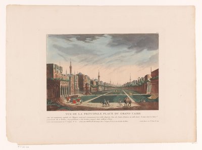 Gezicht op een plein in Caïro door Louis Lecoeur