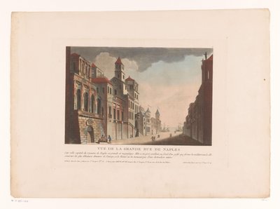 Gezicht op een straat in Napels door Louis Lecoeur