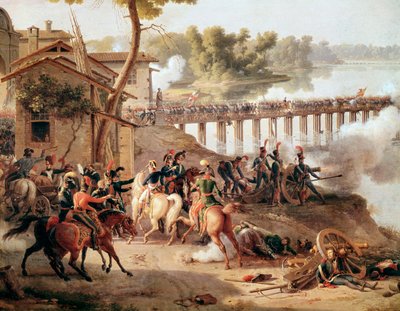Napoleon Bonaparte geeft bevelen tijdens de Slag bij Lodi door Louis Lejeune