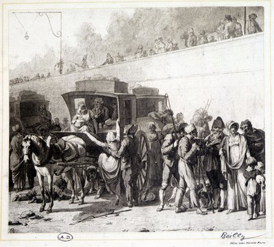 De aankomst van een diligence (heliogravure) door Louis Leopold (after) Boilly
