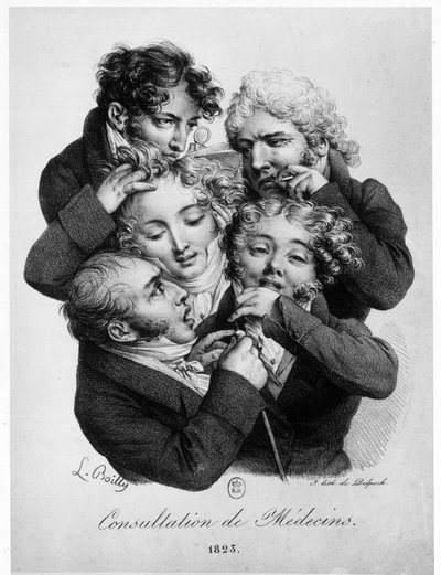 Consultatie met artsen, door Louis Boilly door Louis Leopold Boilly