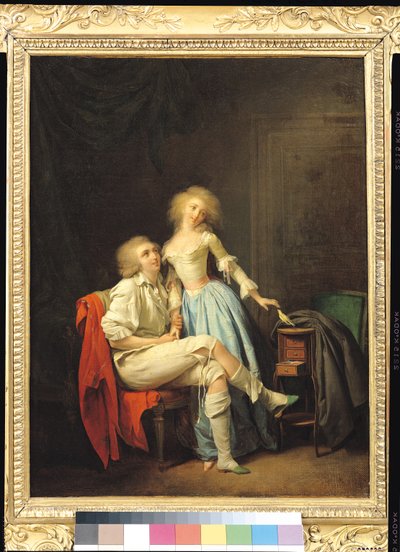 Koppel met een Ontsnapte Vogel door Louis Leopold Boilly