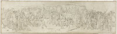 Koekoeken op de Quai des Tuileries, circa 1805 door Louis Leopold Boilly