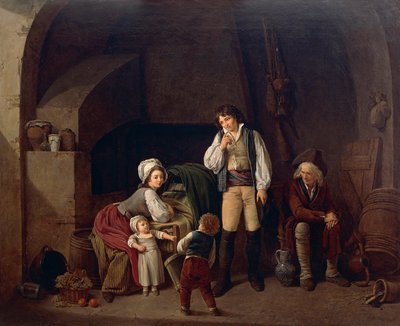 Gezinsscene, door Louis Leopold Boilly door Louis Leopold Boilly