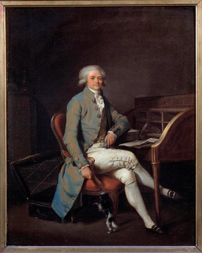 Franse Revolutie: volledig portret van Maximilien Robespierre (1758-1794) aan zijn bureau door Louis Leopold Boilly