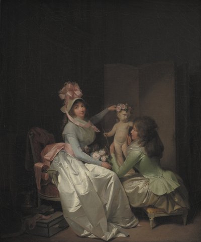 Versieren van het beeldje van Cupido door Louis Leopold Boilly