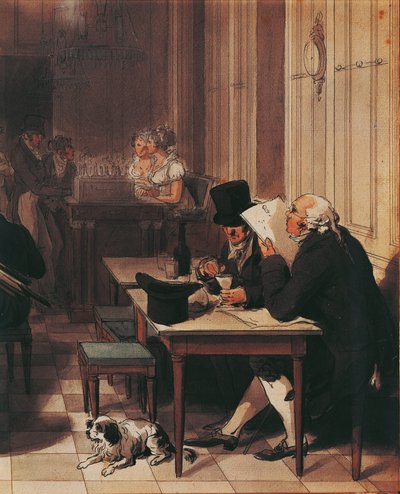 Interieur van café rond 1815 door Louis Leopold Boilly