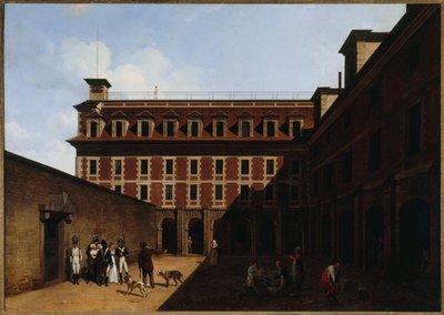 De gevangenis van Madelonnettes, rue des Fontaines, ca. 1810 door Louis Leopold Boilly