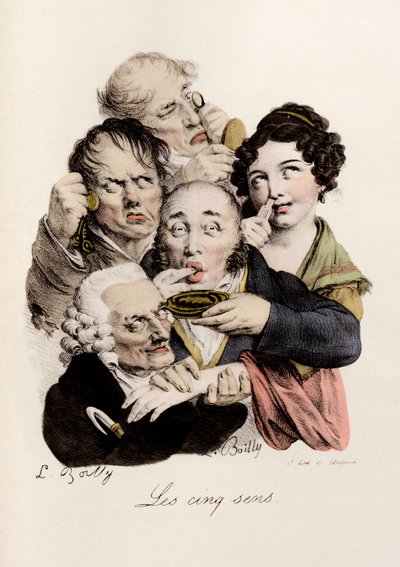 De vijf zintuigen Gravure door Louis-Leopold Boilly door Louis Leopold Boilly