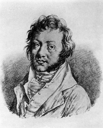 Portret van Andre Marie Ampere (1775 - 1836) Franse natuurkundige. Lithografie door Louis Boilly (1761-1845) door Louis Leopold Boilly