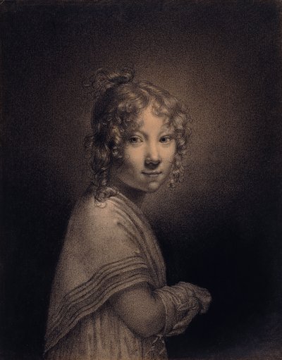 Portret van een meisje, halflang door Louis Leopold Boilly