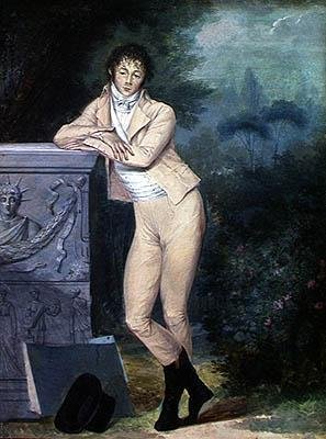 Zelfportret in een Tuin door Louis Leopold Boilly