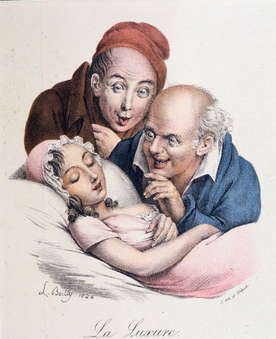 Zeven hoofdzonden: Lust door Boilly door Louis Leopold Boilly