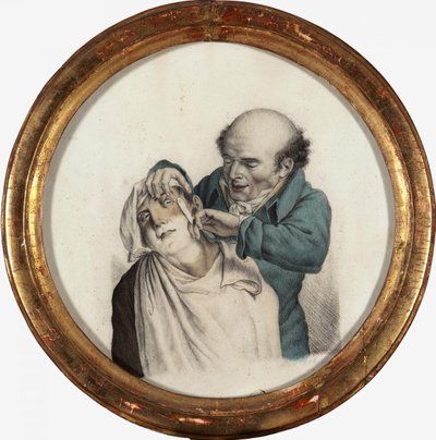 Bekwame barbier, 1823 door Louis Leopold Boilly