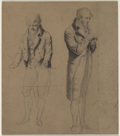 Twee staande figuren (studie voor Een spel biljart) door Louis Leopold Boilly