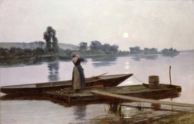 Hen Thuis Roepen voor het Avondeten door Louis Lepoittevin