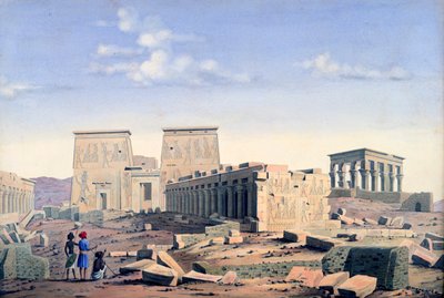 Grote Tempel van Isis, ca. 1846 door Louis M. A. Linant de Bellefonds,
