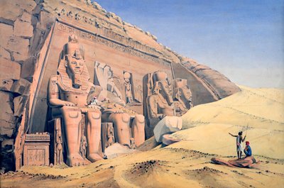 Grote Tempel van Ramses II, Abu Simbel, 1846 door Louis M. A. Linant de Bellefonds,