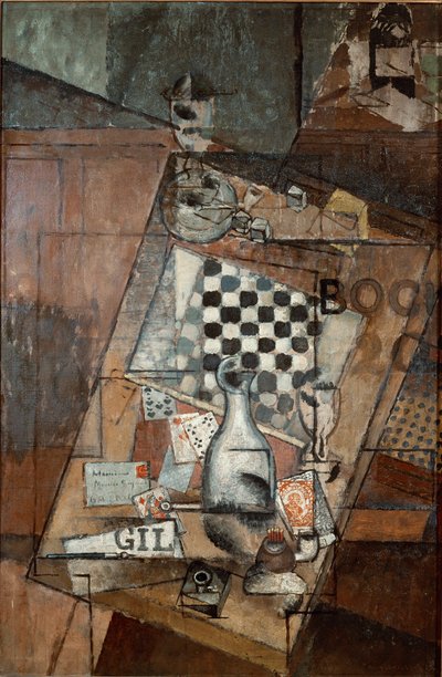 Stilleven een schaakspel door Louis Marcoussis