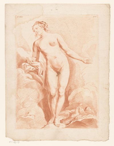 Naakte Venus met twee tortelduiven door Louis Marin Bonnet (possibly)
