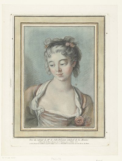 Buste van een jonge vrouw door Louis Marin Bonnet