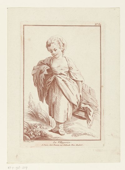 Dorpsmeisje door Louis Marin Bonnet