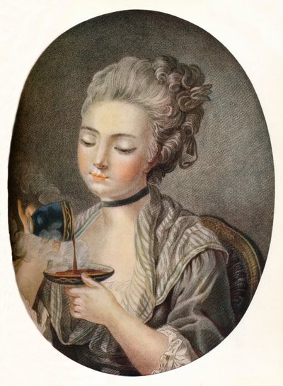 Meisje dat koffie drinkt, ca. 1774 door Louis Marin Bonnet