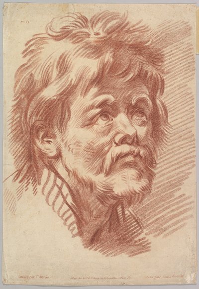 Hoofd van een oude man door Louis Marin Bonnet