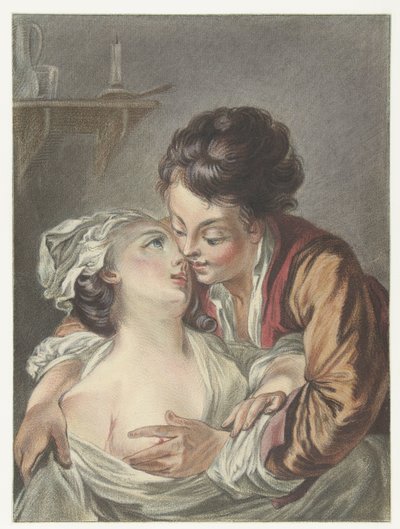 Liefkozend paar door Louis Marin Bonnet