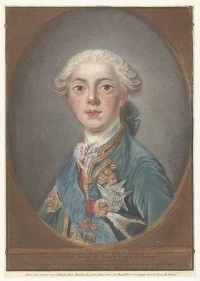 Portret van Louis Stanislas Xavier de France door Louis Marin Bonnet