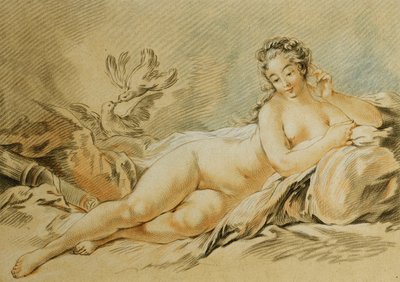 Venus Rustend, Naar François Boucher; Le Repos de Venus, Naar François Boucher, 1774 door Louis Marin Bonnet
