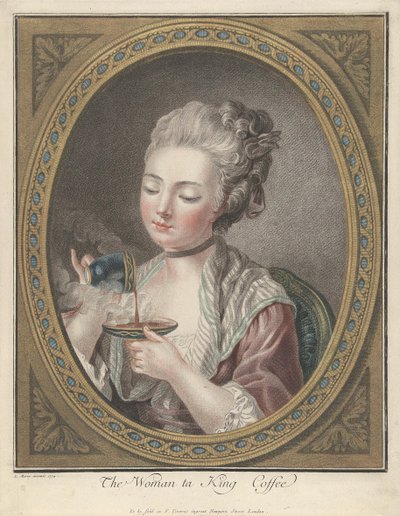 Vrouw die koffie drinkt door Louis Marin Bonnet