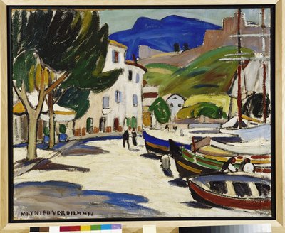Boten aan de kade in Cassis door Louis Mathieu Verdilhan