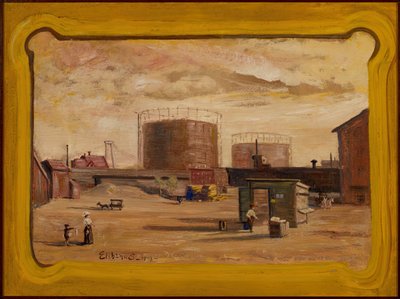 Gastanks aan het einde van 23rd Street, New York door Louis Michel Eilshemius