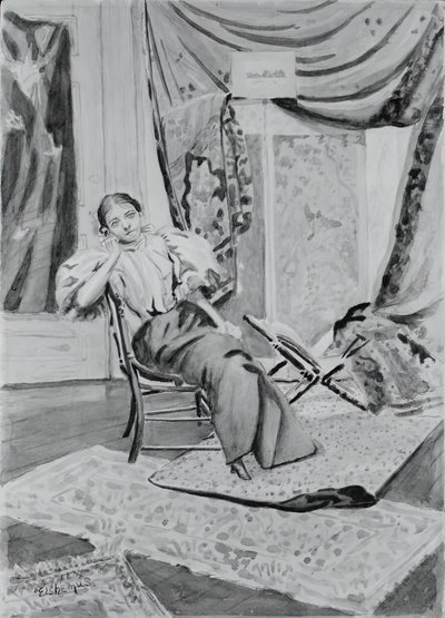 Meisje op stoel door Louis Michel Eilshemius