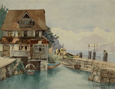 Huis aan het kanaal door Louis Michel Eilshemius