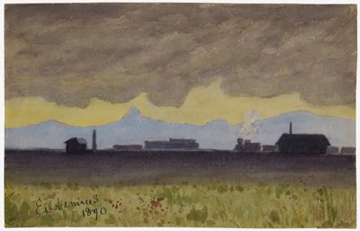 Treinlandschap in Arizona, 1890 door Louis Michel Eilshemius