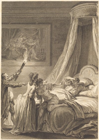 Le gascon puni door Louis Michel Halbou and Antoine Jean Duclos after Jean Honoré Fragonard