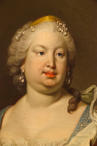 Barbara van Portugal of Braganza (detail) door Louis Michel van Loo